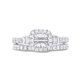 0.85ct 14k White Gold Diamond Semi-mount Ring